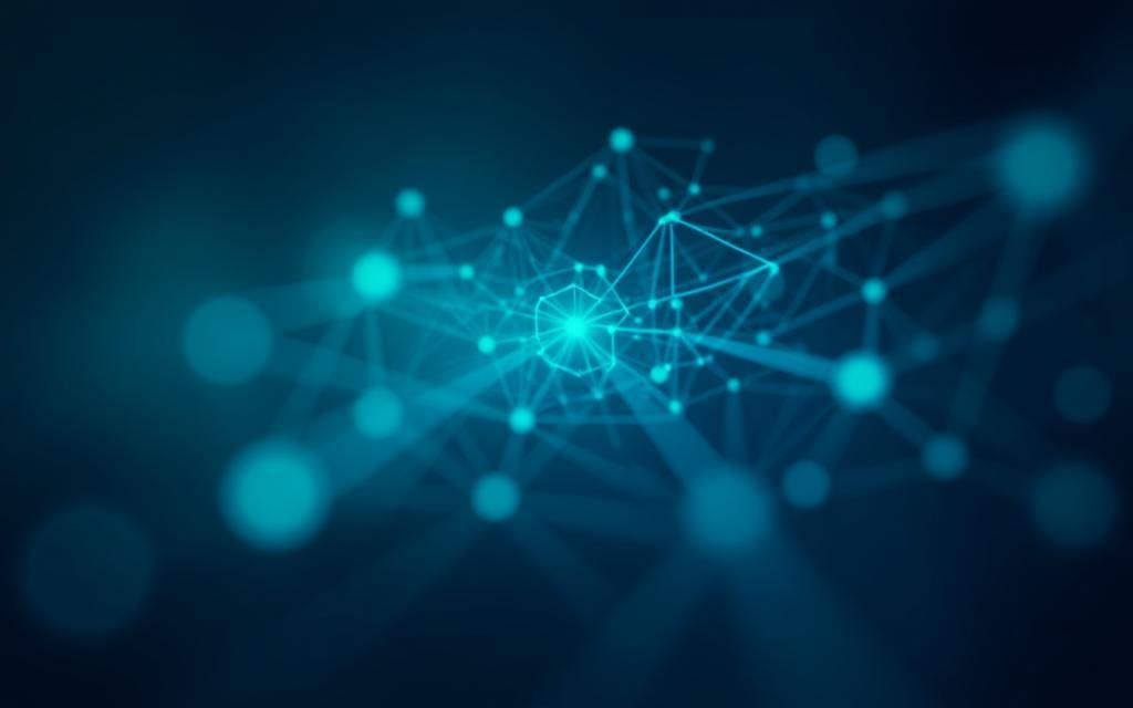 Abstract data visualization representing content streaming and analytics